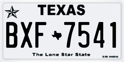 TX license plate BXF7541