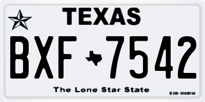 TX license plate BXF7542