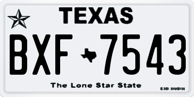TX license plate BXF7543