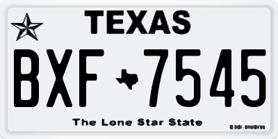 TX license plate BXF7545