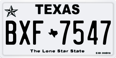 TX license plate BXF7547