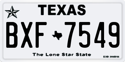 TX license plate BXF7549