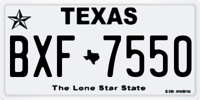 TX license plate BXF7550