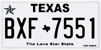 TX license plate BXF7551