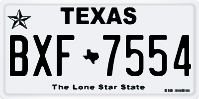 TX license plate BXF7554