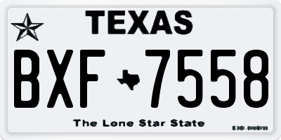 TX license plate BXF7558