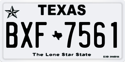 TX license plate BXF7561