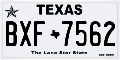 TX license plate BXF7562