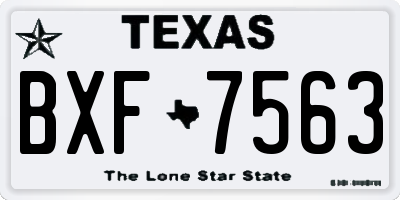 TX license plate BXF7563