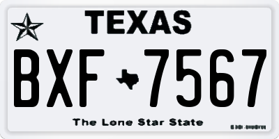TX license plate BXF7567
