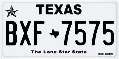 TX license plate BXF7575