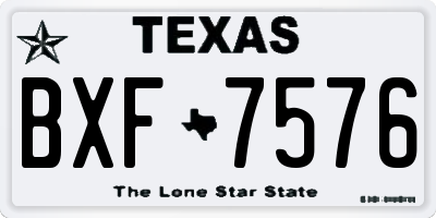 TX license plate BXF7576