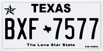 TX license plate BXF7577