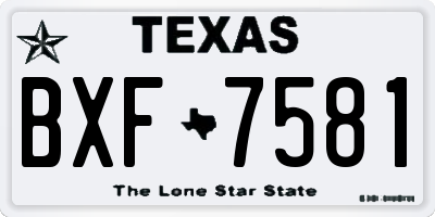TX license plate BXF7581