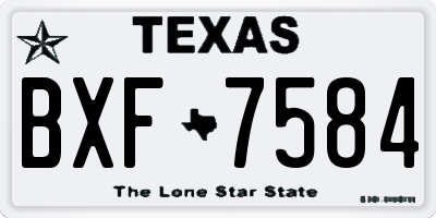 TX license plate BXF7584