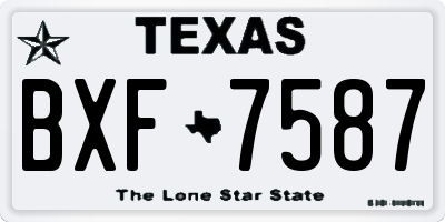 TX license plate BXF7587