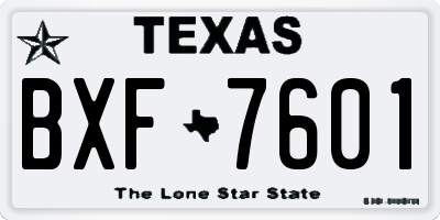 TX license plate BXF7601