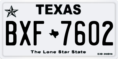 TX license plate BXF7602