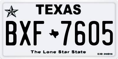 TX license plate BXF7605