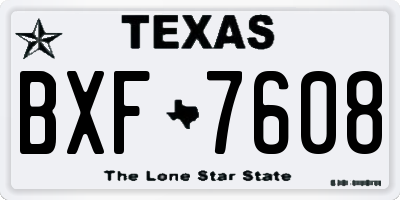 TX license plate BXF7608