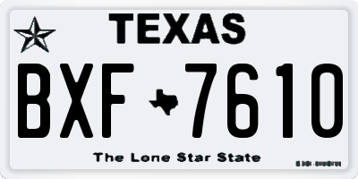 TX license plate BXF7610