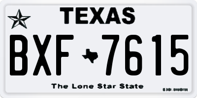 TX license plate BXF7615