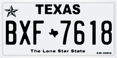 TX license plate BXF7618