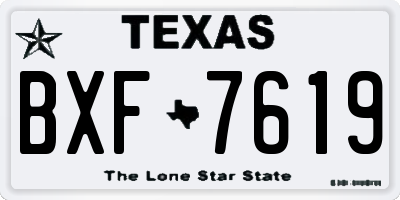 TX license plate BXF7619