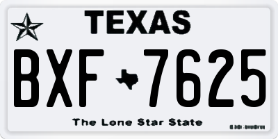 TX license plate BXF7625