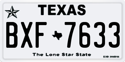 TX license plate BXF7633