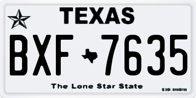 TX license plate BXF7635