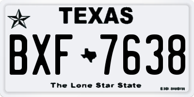 TX license plate BXF7638