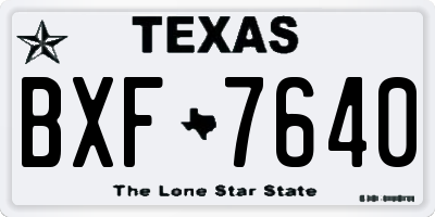 TX license plate BXF7640