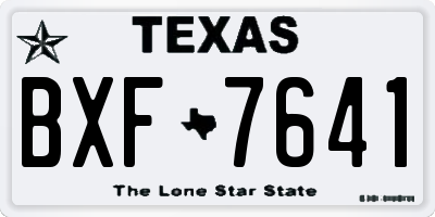 TX license plate BXF7641