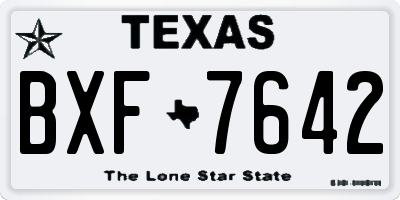 TX license plate BXF7642