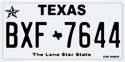 TX license plate BXF7644
