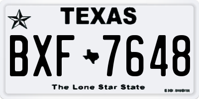 TX license plate BXF7648
