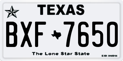 TX license plate BXF7650