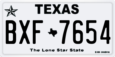TX license plate BXF7654