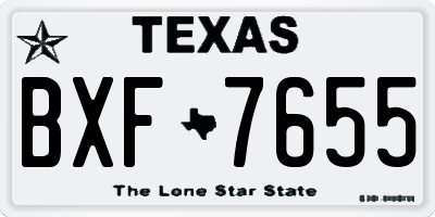 TX license plate BXF7655