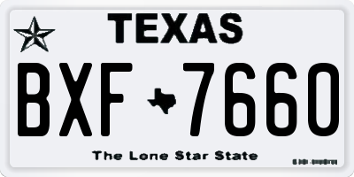 TX license plate BXF7660