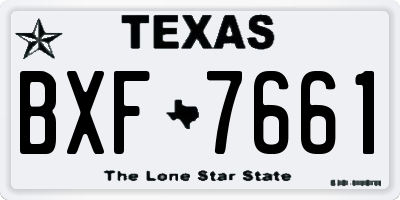 TX license plate BXF7661
