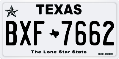 TX license plate BXF7662