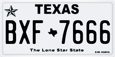 TX license plate BXF7666