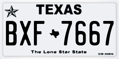 TX license plate BXF7667