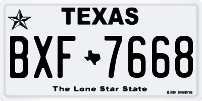 TX license plate BXF7668