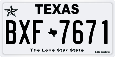 TX license plate BXF7671