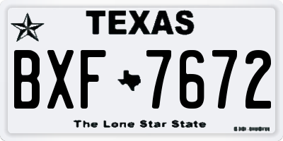 TX license plate BXF7672