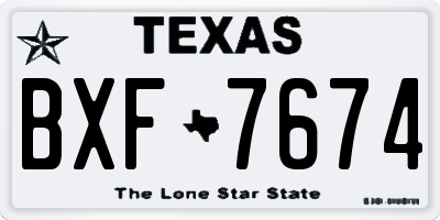 TX license plate BXF7674