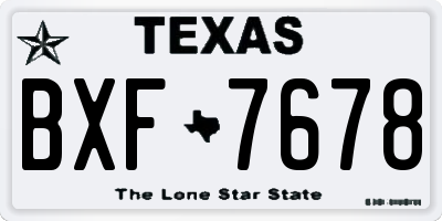 TX license plate BXF7678